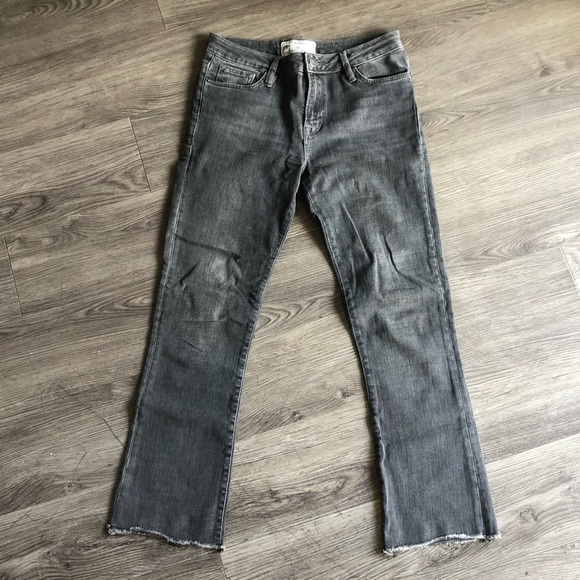 Free People Bootcut Cropped Jeans Grey Size 27 - Picture 2 of 4